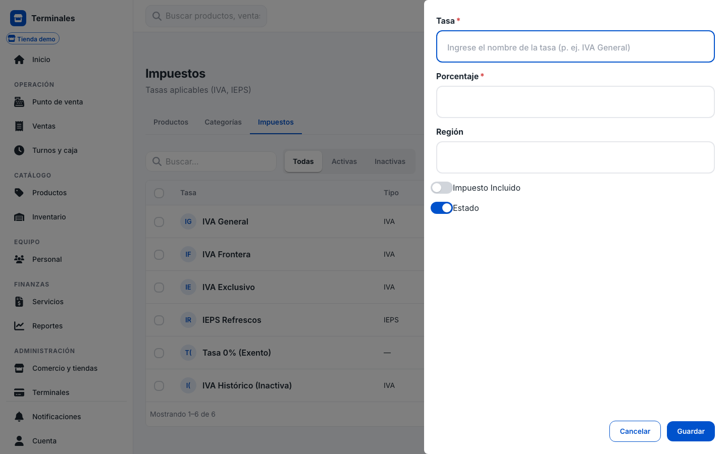 app Impuesto — alta