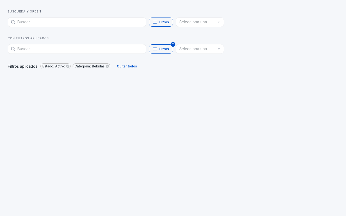 app Filter Bar